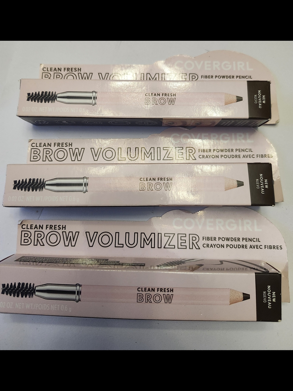 COVERGIRL Clean Fresh Brow Volumizer Pencil - 500 Medium Brown Set Of 3 New